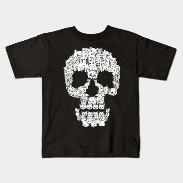 Skull of cats Kids T-Shirt by Niken12